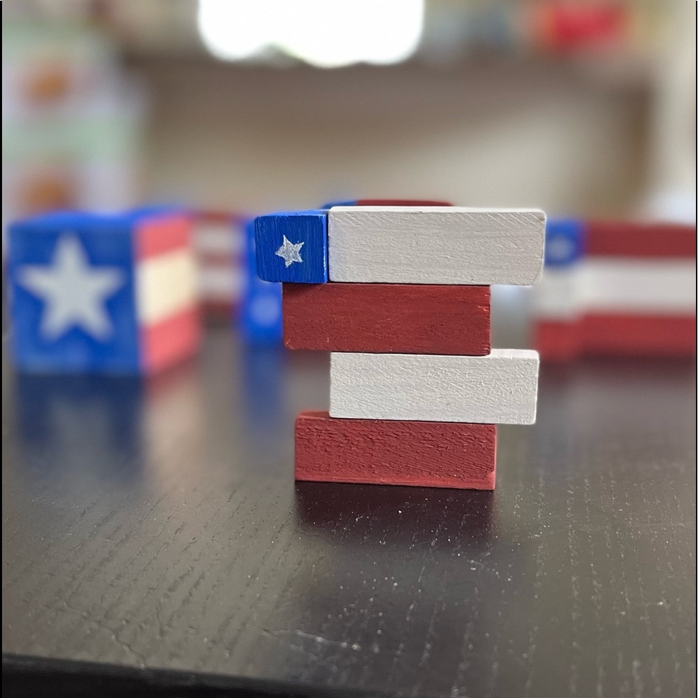 Flag Tiered Tray Decor